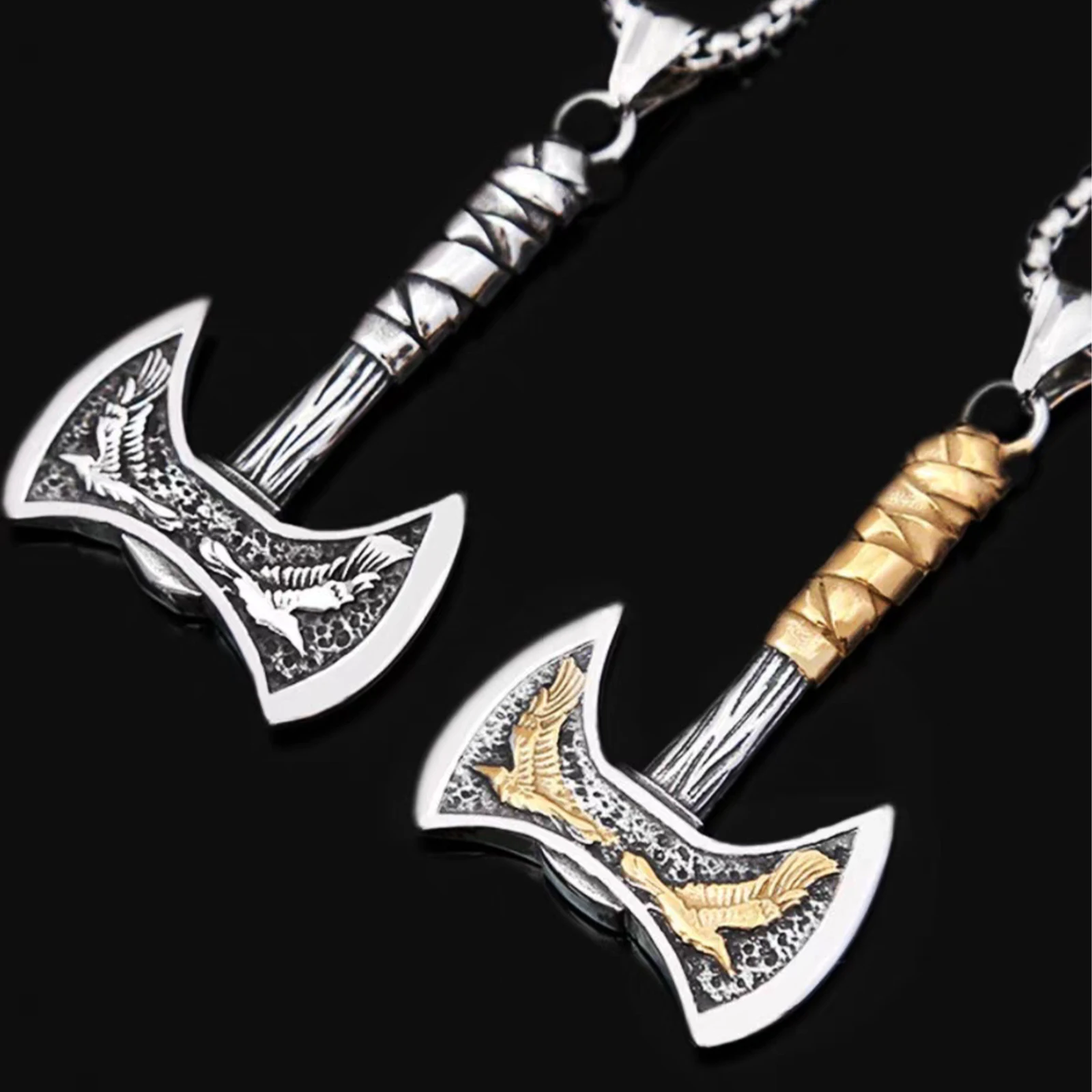 

Punk Hammer Norse Viking Rune Keel Chain Custom Pendant Necklace Stainless Steel 18K Gold Plated Jewelry for Men Women