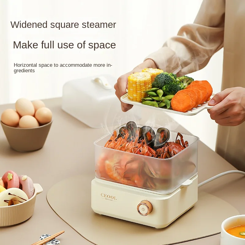 220V Electric Egg Steamer 2 Layers Automatic Food Steaming Cooker Home Multifunctional Egg Boiler For Breakfast 3