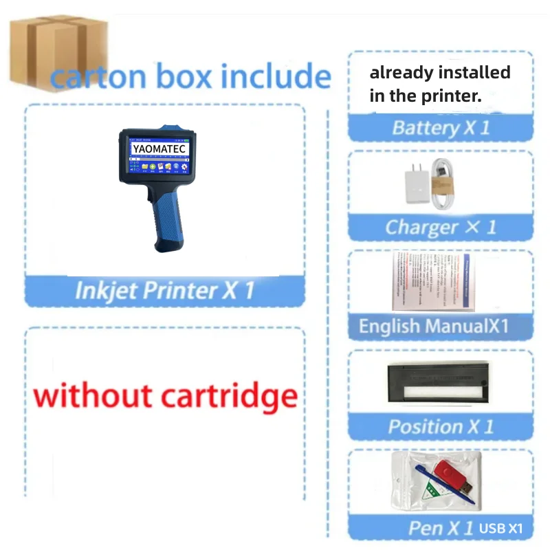 portable printer QR Bar Batch Code Date Logo Expiry Label Portable Handheld Jet