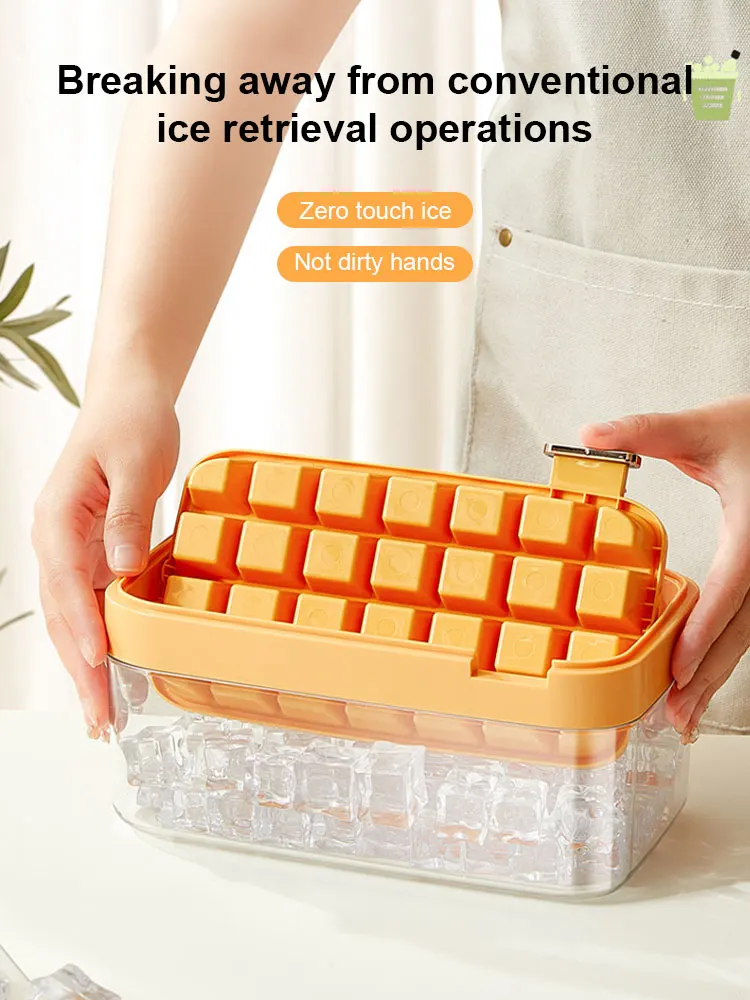 Ice Cube Mold Freezer Ice Tray With Easy To Release Cubes Mold With Storage Box For Refrigerating Cocktails Whiskey
