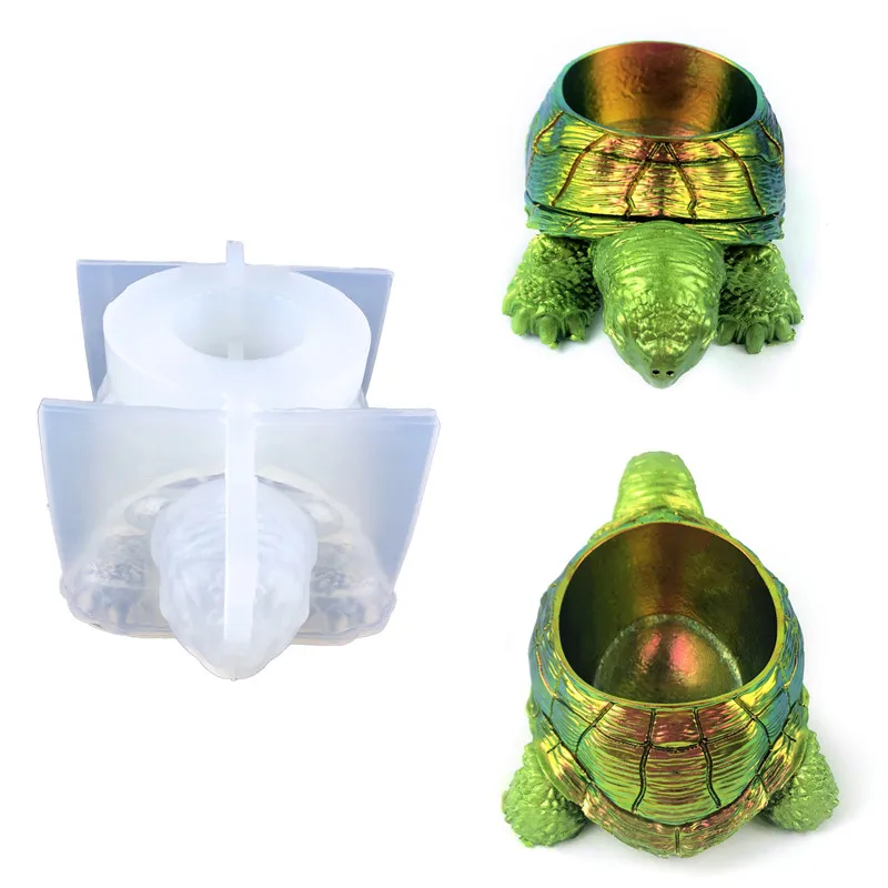 

Tortoise Flowerpot Mold Diy Flowerpot Resin Cement Gypsum Pendulum Mold 3D Three-dimensional Tortoise Flowerpot Silicone Mold