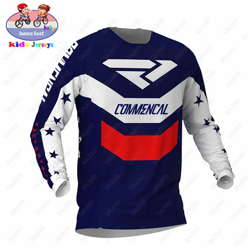 Commencal Kids Racing T-Shirt Off Road ATV Bicycle Cycling Motorcycle Jersey MTB DH MX Ropa Boys Long Sleeve Downhill Jerseys