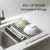 304 Stainless Kitchen Foldable Sink Plate Storage Bowl Holder Kitchen Dish Drying Rack Dish Drainer Shelf Kitchen Accessories 3