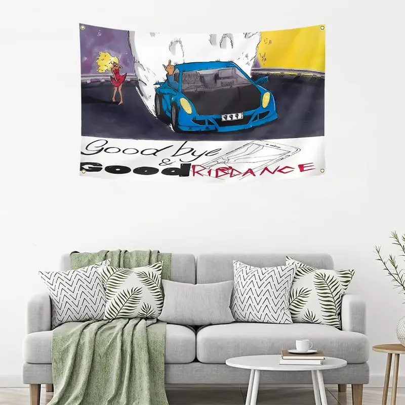 Juice WRLD Goodbye & Good Riddance Wandteppich Hip-Hop Auto-Wandbehang Polyester Fan-Merch Dekoration für Schlafzimmer und Studentenwohnheim – Detail 3