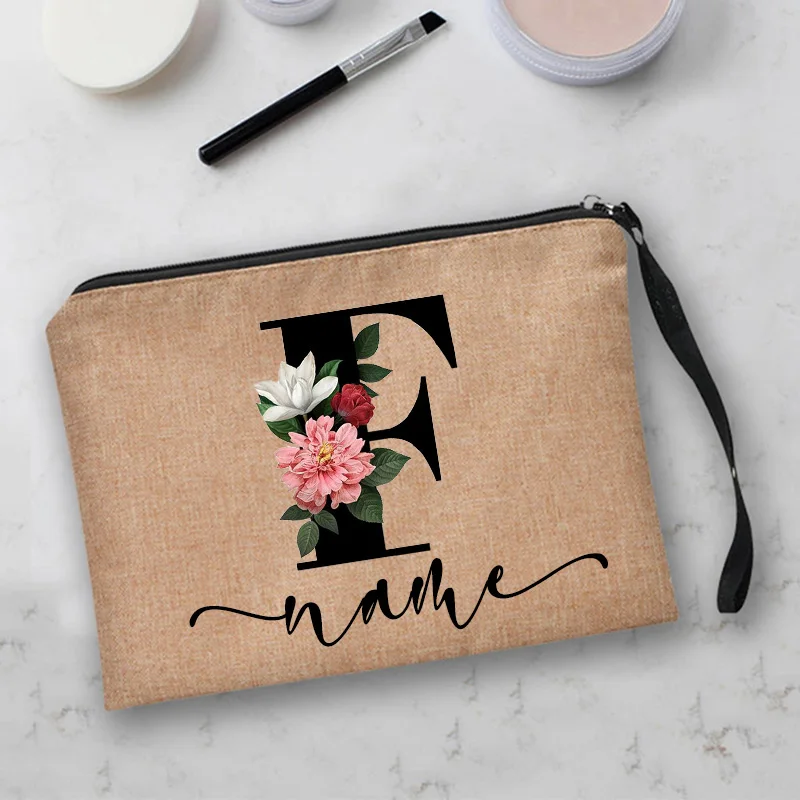 Be Your Own Kind of Beautiful Inspirational Makeup Bag 26 Letters Initial  Personalized Travel Waterproof Toiletry Bag Cosmetic Bag Pencil Pouch Gifts  (I) 