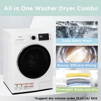 COMFEE’ 24" Washer and Dryer Combo 2.7 cu.ft 26lbs Washing Machine Steam Care, Overnight Dry 2