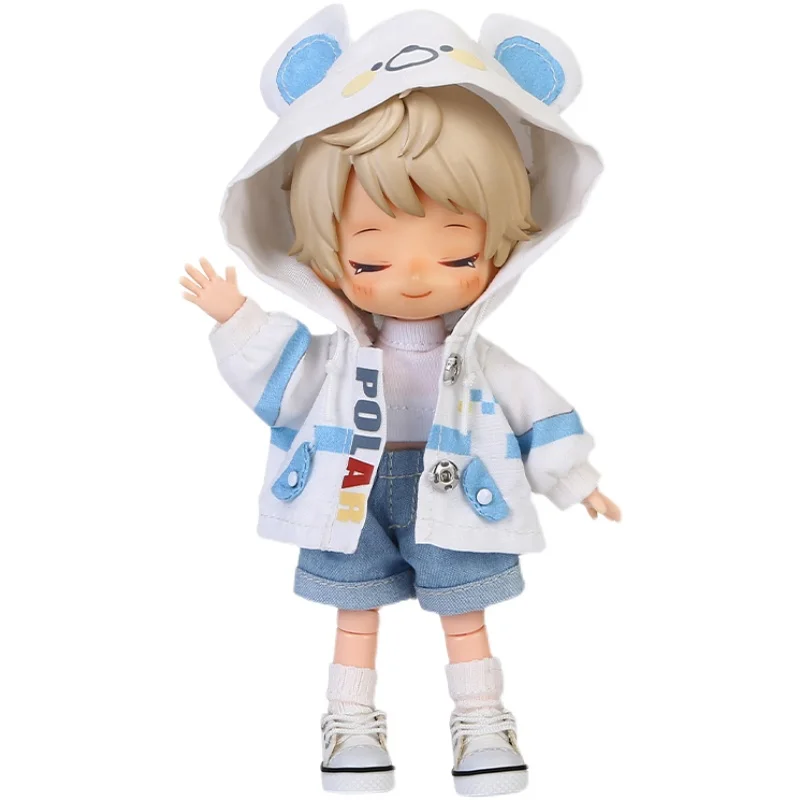 Ob11 Doll Cute White Bear Penguin Hooded Sweater Coat Doll Clothes For Molly, Obitsu11, Ufdoll, 1/12bjd, Gsc, Body9, Ymy Doll 5