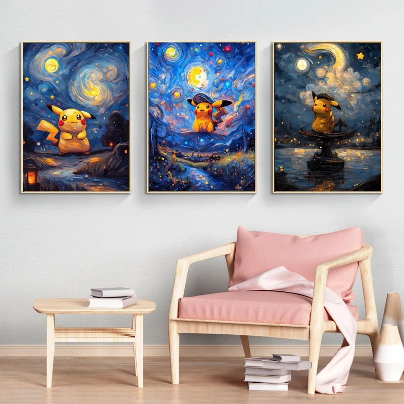 

Canvas Artwork Painting Pokemon Pikachu Picture Modern Home Hanging Children Gifts Decorative Wall Decoration Comics Pictures