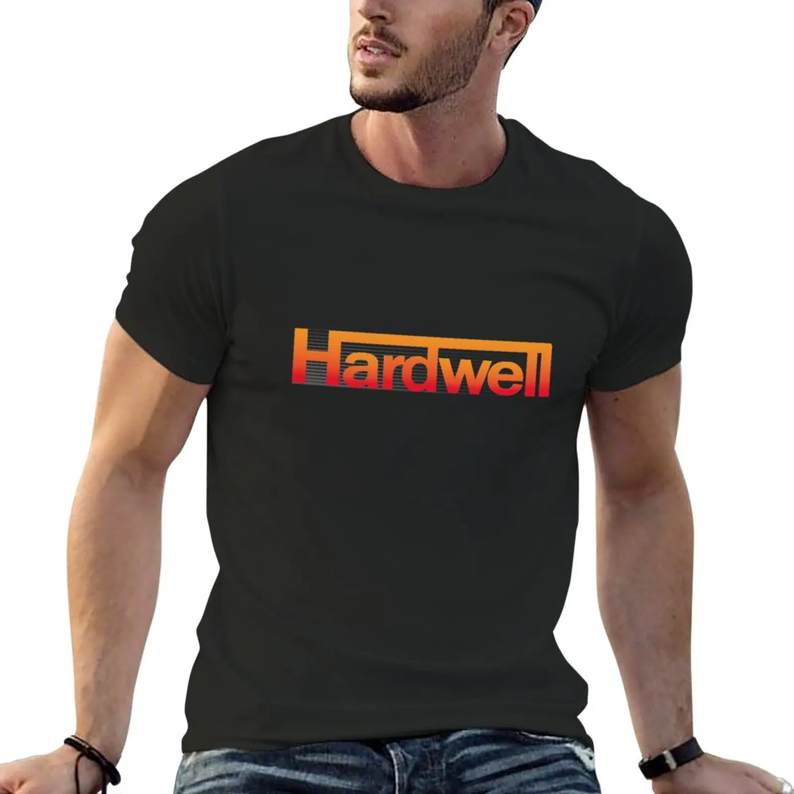 

New best selling orange gradient stripe hardwell design T-Shirt t-shirts man sublime t shirt men clothings