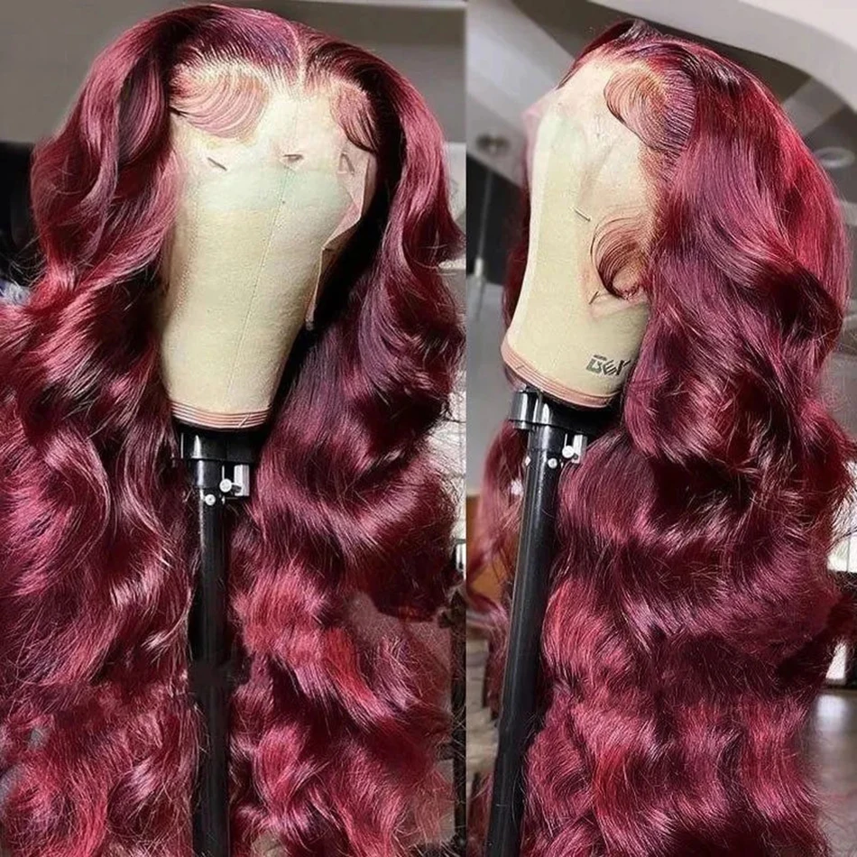 

13x4 Body Wave Burgundy 13x6 Hd Lace Frontal Human Hair Wig For Women Glueless 99j Lace Front Brazilian Wigs On Sale Clearance