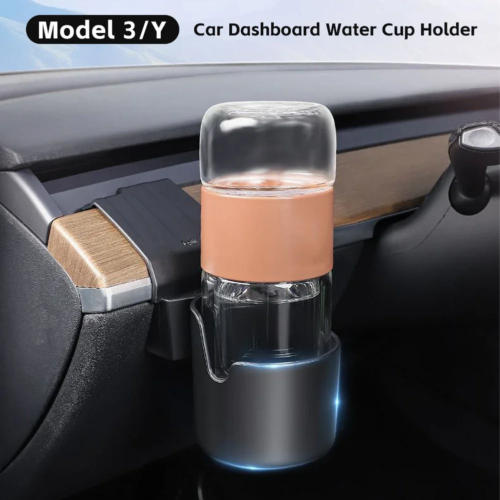 

Держатель для стакана воды на приборную панель Tesla Model 3/Y, органайзер для приборной панели, левый ящик для хранения, аксессуары для салона автомобиля