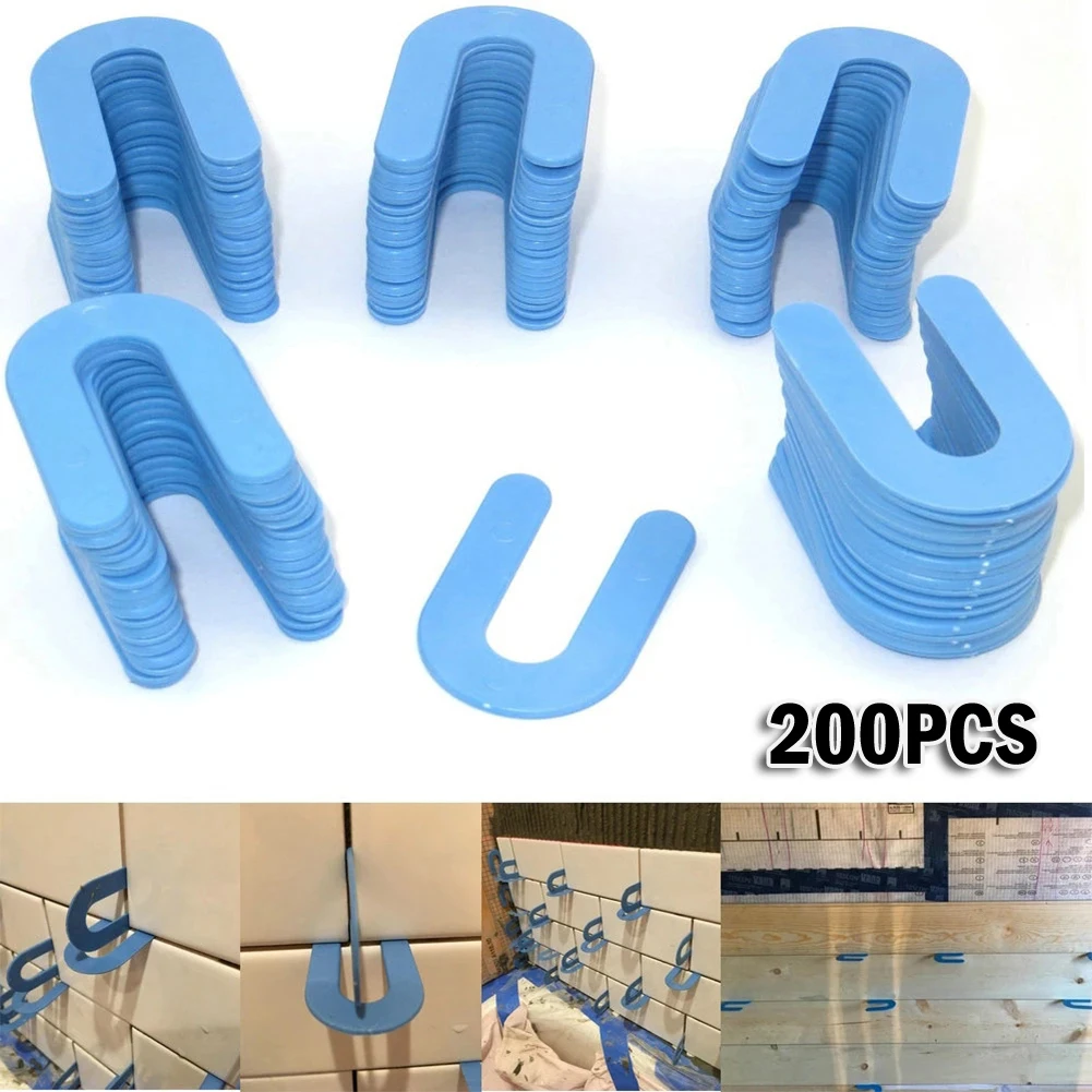 Tile Spacers 200pcs U-Shaped Horseshoe Shims Tile Spacers PP Level Wedges Positioning Clips For Aligning Marble Granite Porcelain