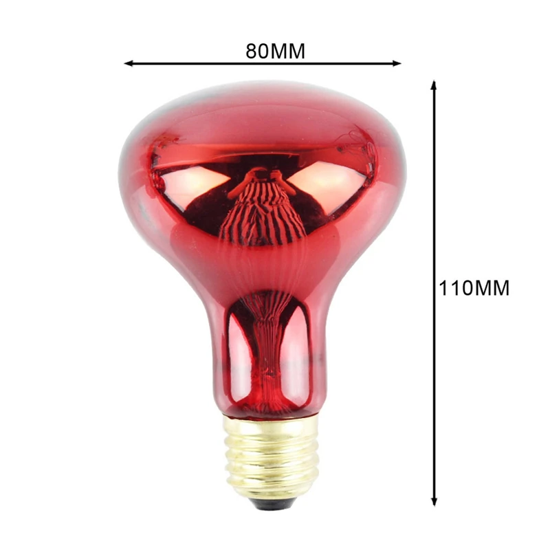 100W 2 Pack Infrared Heat Lamp Bulb Red Light Heat Bulbs For Pet Lizards Bearded Dragons Chameleons Snakes Reptiles & Amphibians