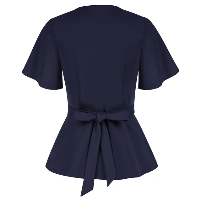 GRACE KARIN-Tops ahuecados de verano para mujer, blusas de manga corta con  cuello en V y cintura elástica, ropa de calle elegante A30 - AliExpress