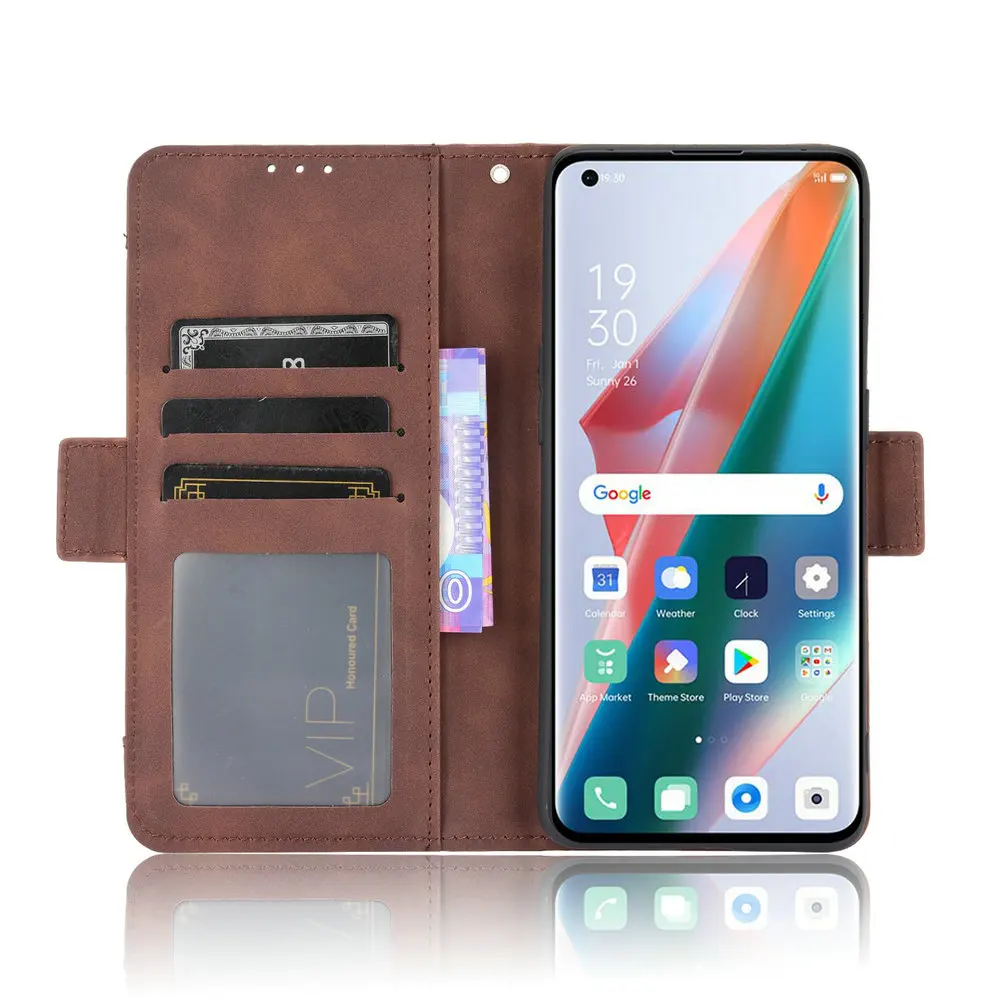 Case Leather Removable Card Holder Wallet Cover for OPPO Find X3 Pro X6 X 5 Lite 5G FindX3 3X X2 Neo phone case leather phone case leather wallet case leather case smart mirror flip case