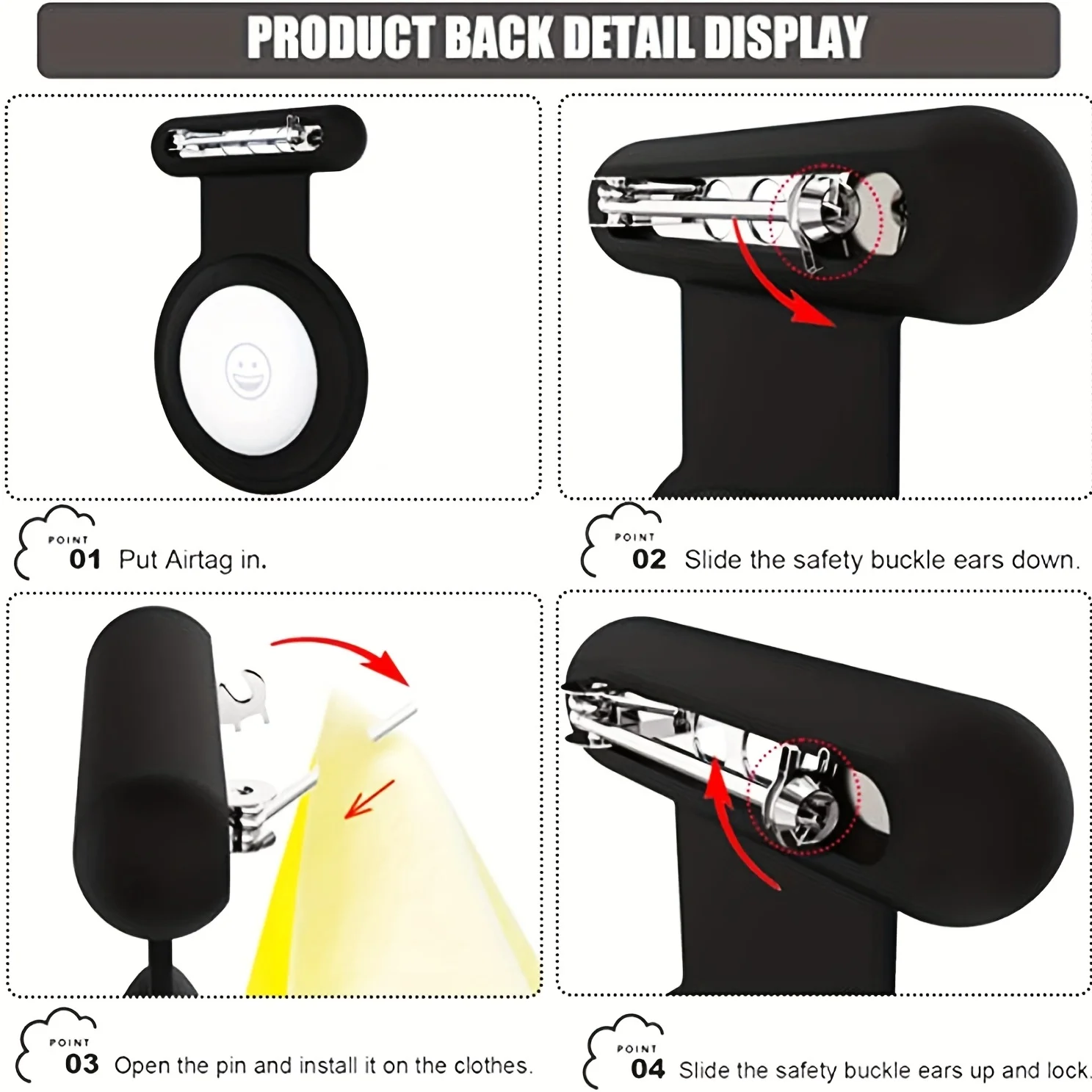 Silicone Holder for Kids Hidden Kids GPS Tracker Holder Case for airtag Hidden holder with pin Air Tags Children Elderly 1pc