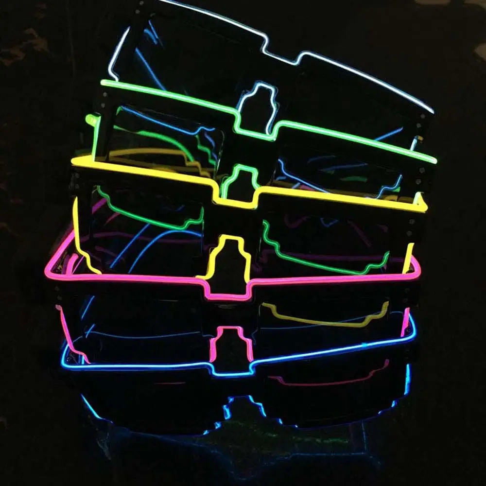 

Decorations Party Supplies Glowing Party Props Glowing Sunglasses Led Light up Glasses LED Luminous Glasses Mosaic Glasses