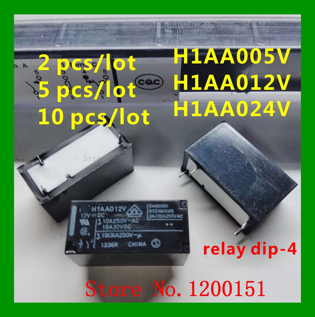 · H1Aa012V H1Aa024V-Relay Relè 4Pin 10A 5Vdc 12Vdc 24Vdc