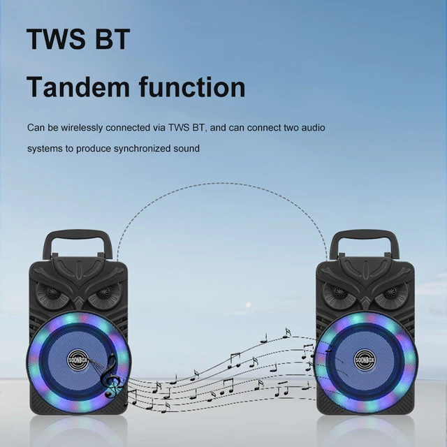 HiFi Bluetooth-Compatible Speaker FM Radio Aux HiFi Stereo Subwoofer RGB Light Karaoke Handheld Sound Subwoofer HIFI Loudspeaker 3