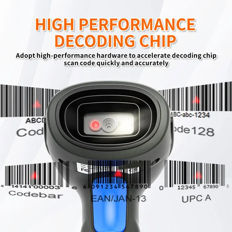 Handheld USB QR Barcode Scanner Wired Automatic 1D 2D Image Bar Code Reader for Store, Supermarket