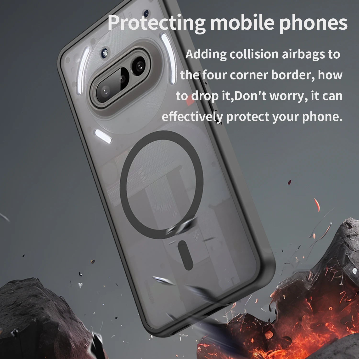 Enhanced Magnetic Anti-Shock Frosted Hard Case with PC Back Cover