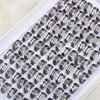 Hot 50/100Pcs Mixed Stainless Steel Black Stripe Rings Wholesale Bulk Men Women Wedding Ring Jewelry Gifts17-21mm Lots 2