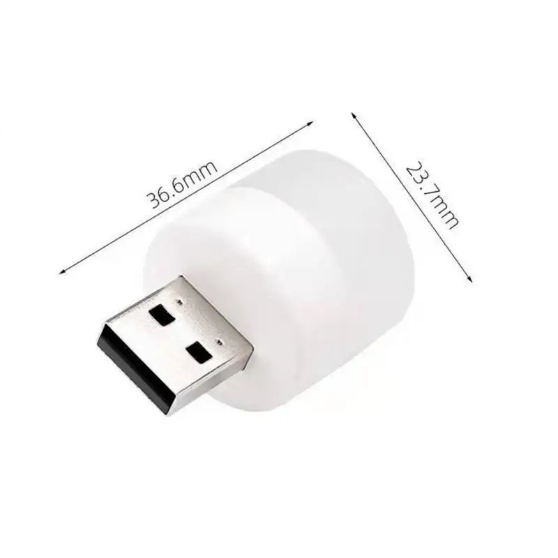 USB Night Light Mini LED Night Light USB Plug Lamp Power Bank Charging USB Book Lights Small Round Reading Eye Protection Lamps images - 6