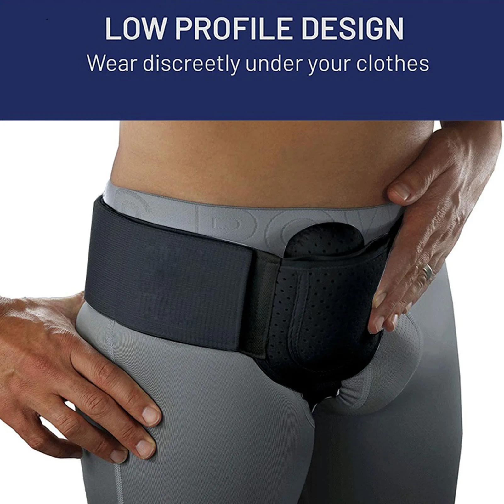 Men Groin Shield Athletic Supporter Inguinal Hernia Relief Comfortable And Adjustable Easy To Wear White/Black Youth & Adult