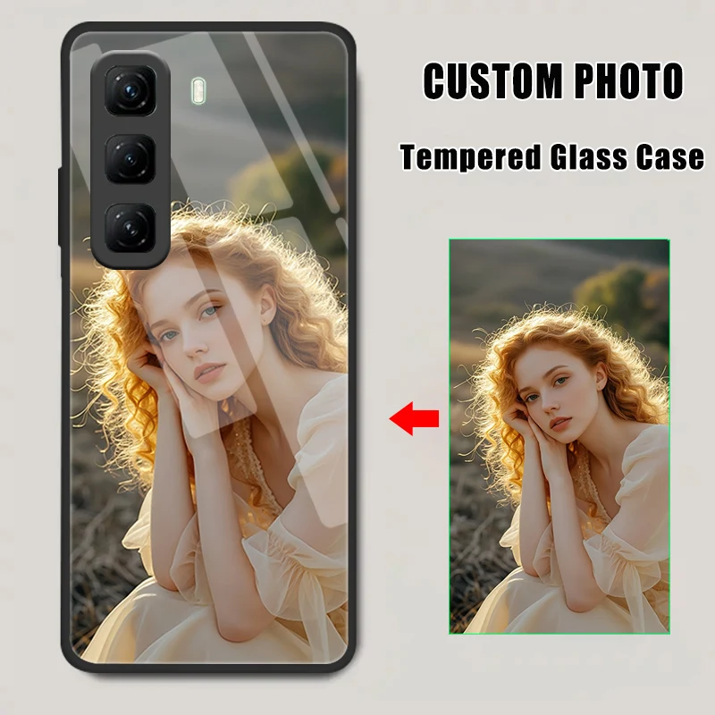 Personalized Custom Tempered Glass Phone Case with Photo Upload Option