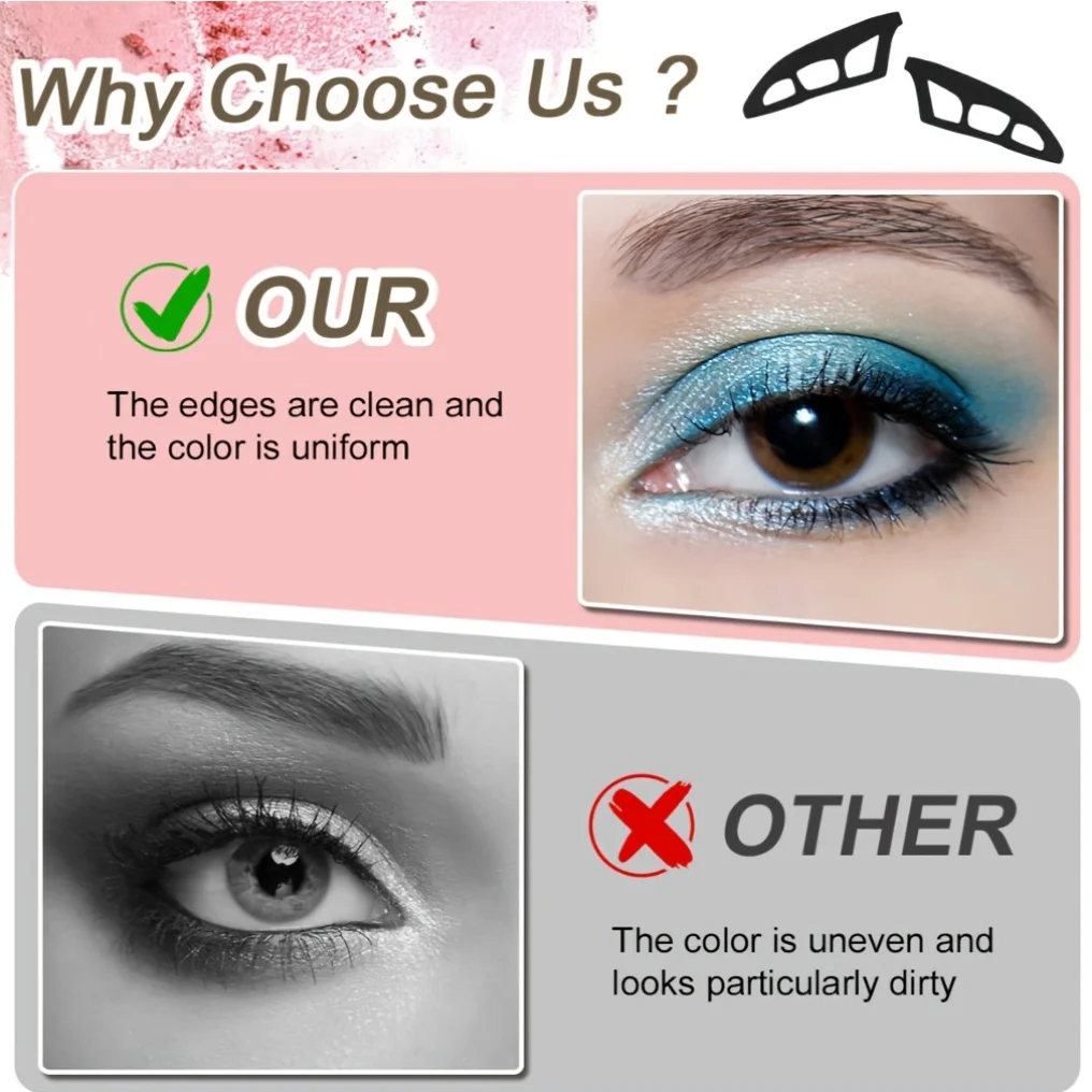 Eye Makeup Stencil Kit Reusable Eyeliner Guide for Beginners