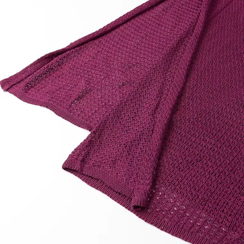 Vestido de otoño de punto calado para mujer, transparente, con escote en V, sin espalda, informal, para playa, vacaciones, maxivestido de punto, vestido de mujer nuevo