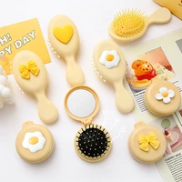 2 Style Cute Cartoon Folding Air Cushion Comb Mini Comb Portable Travel Massage Comb with Makeup Mirror Girl Kawaii Hair Styling - Image 3