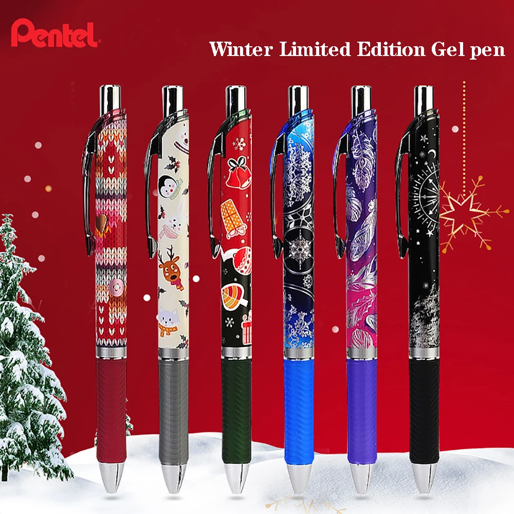 

Japan Pentel Gel Pens BLN75 Christmas Models Snow Season Limited Press Action Quick Dry Black Pen 0.5mm Student Pen Stationery