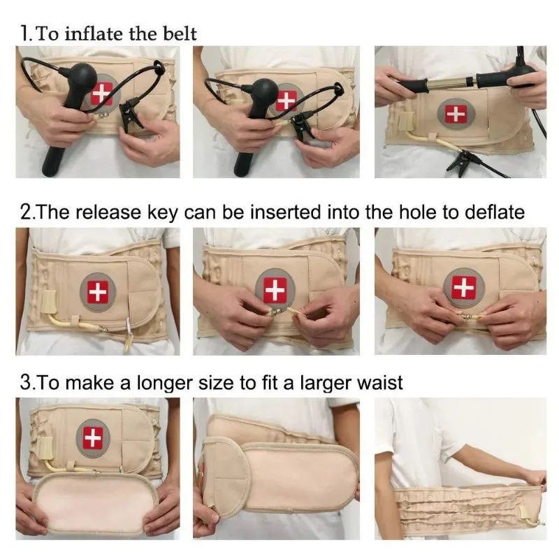 Decompression Massager Back Pain Relief Spinal Lumbar Iatable Traction Air Waist Support Brace Belt_voghion.com