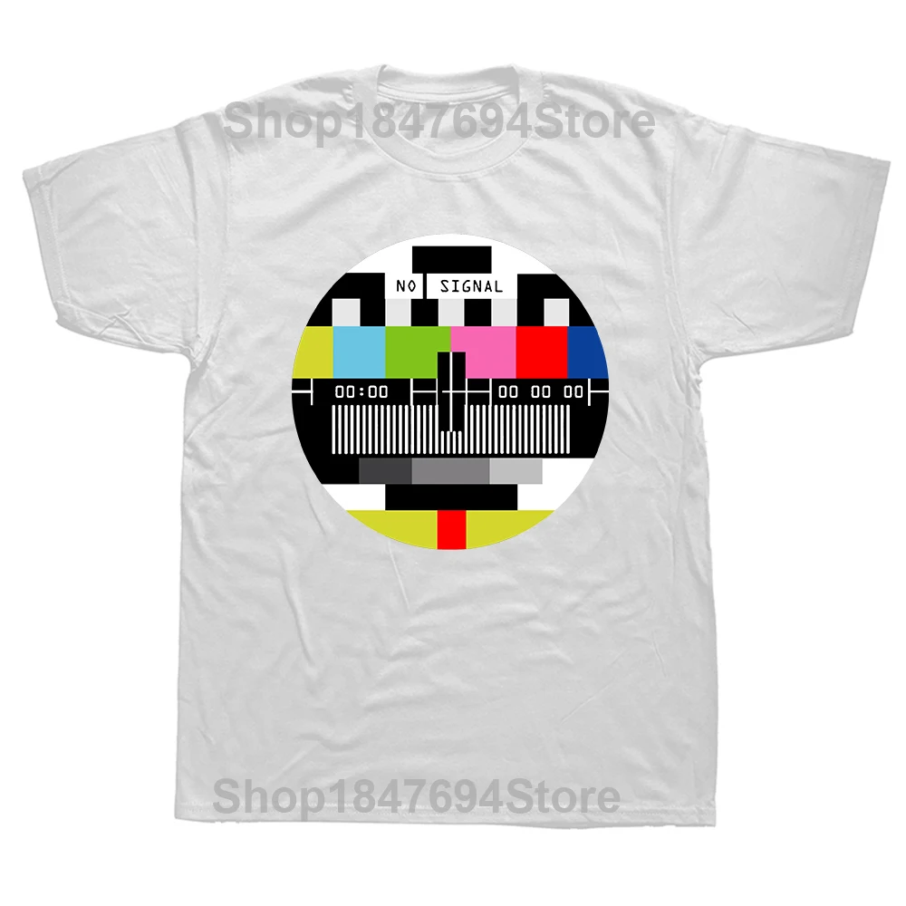TV ohne Signal druck Herren T-Shirt Hip Hop Stil Streetwear Tops Neuheit Sommer Baumwolle hochwertige Mode T-Shirt – Detail 2