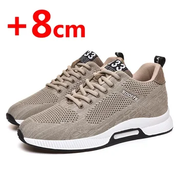 Men Sneakers Elevator Shoes Hidden Heels Breathable Heightening Shoes for Men Increase Insole 6CM Sports Casual Height Shoes 2