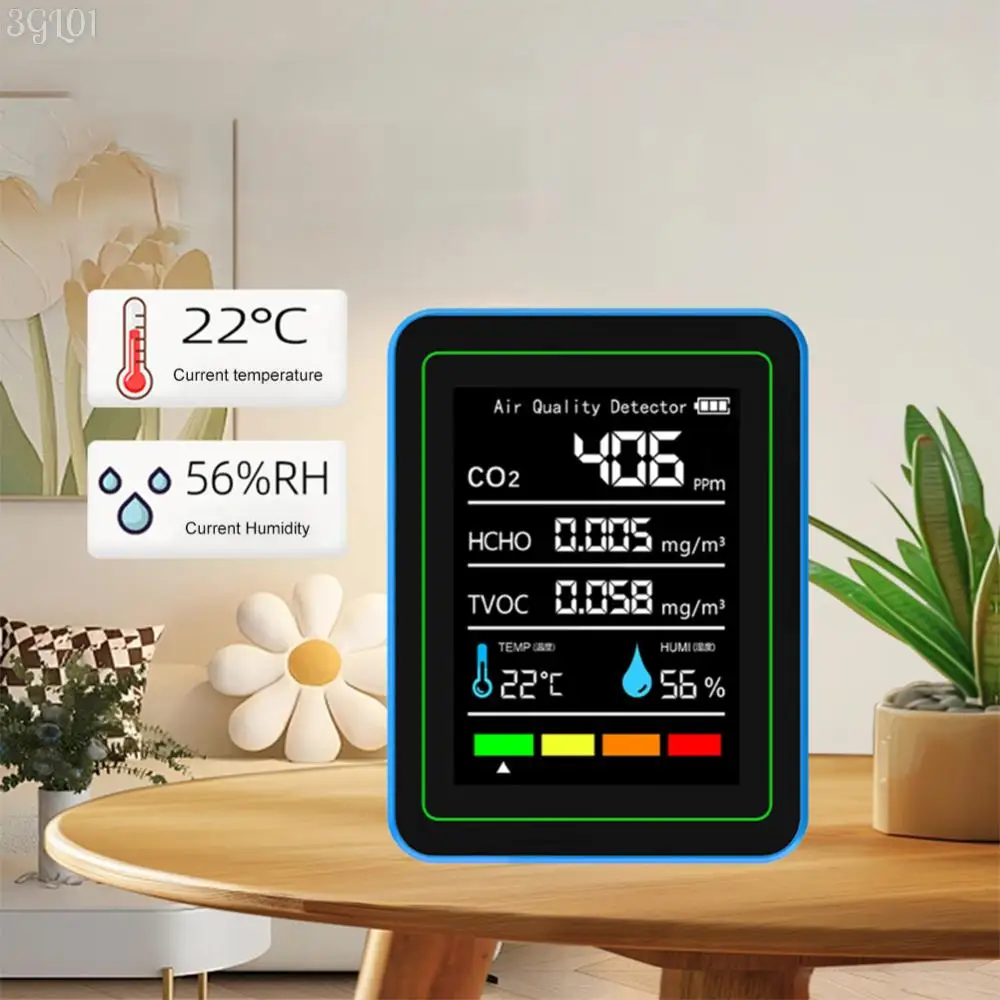 5-in-1 Air Quality Monitor Air Quality Detector USB Charging Tester Portable Formaldehyde Monitor For Indoor Outdoor