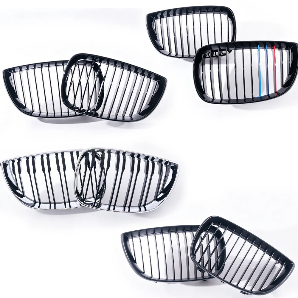 Sleek Gloss & Matte Black Carbon Fiber M Color Front Kidney Grille