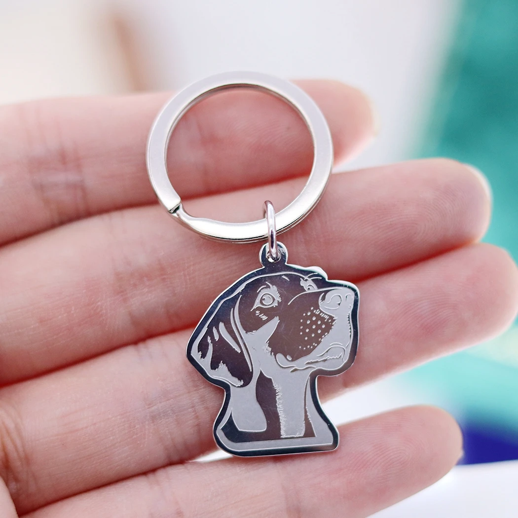 Portachiavi Cane Schnauzer In Acciaio Inossidabile Oro - Ciondolo Per Borsa, Portachiavi Auto, Accessorio Gioiello Divertente, Con Sacchetto Di Velluto