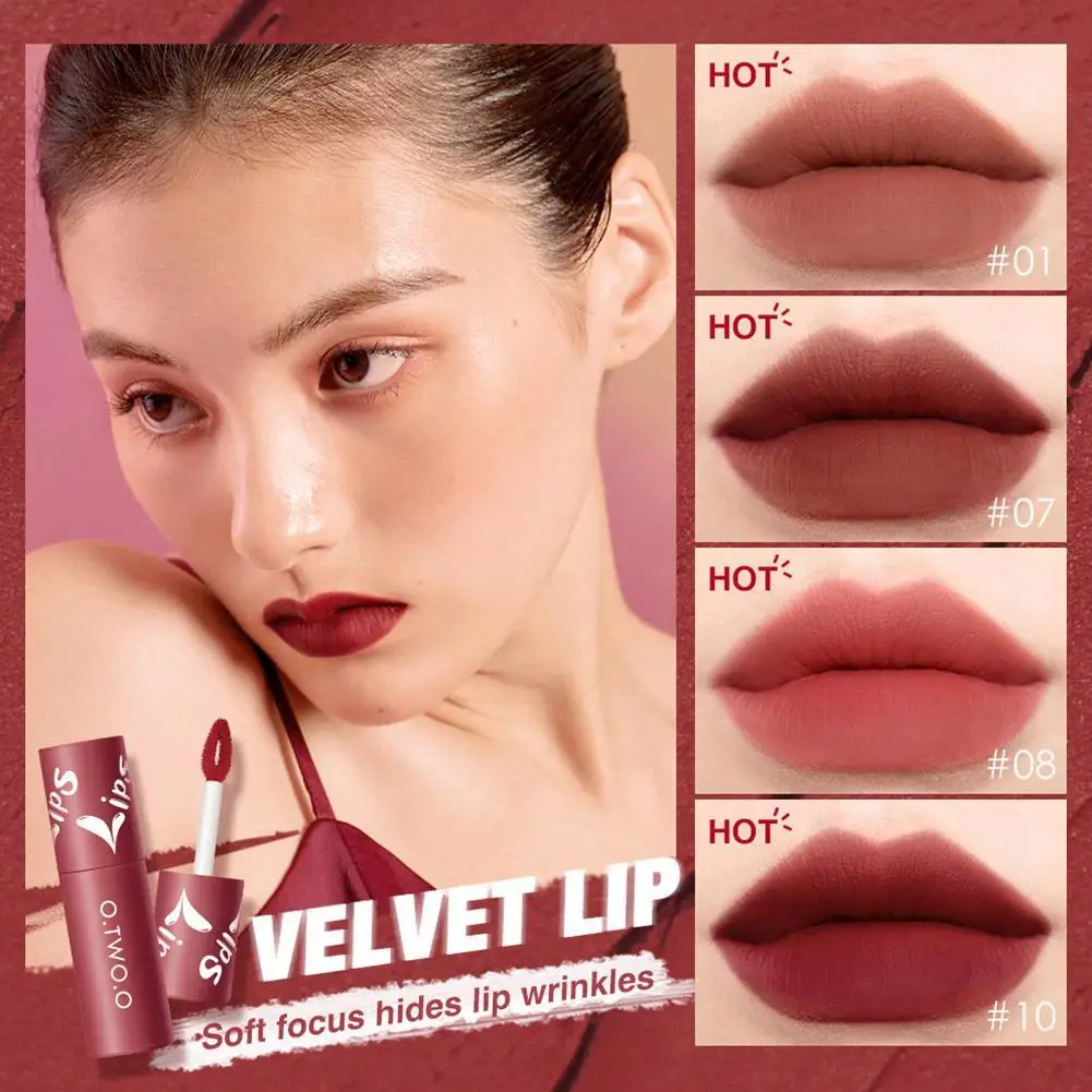 

Matte Lip Mud Mouth Red Lip Makeup Multi-function Powder Texture Blusher Pigmented Highly Non-sticky Lipstick Silky Non-dry V9P7