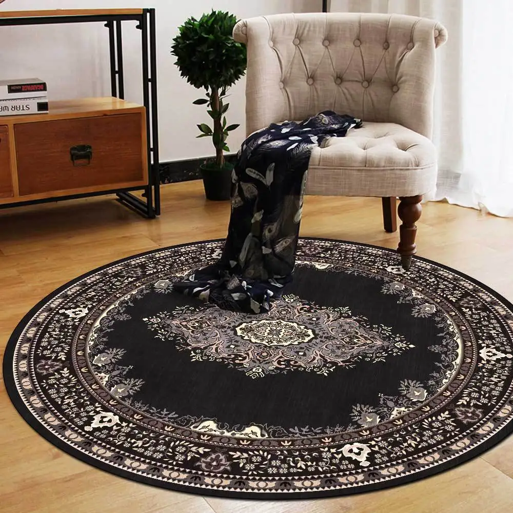 

Bubble Kiss European Persian Luxury Flower Pattern Carpets Living Room Round Rugs Home Sofa Table Decor Customized Door Mat