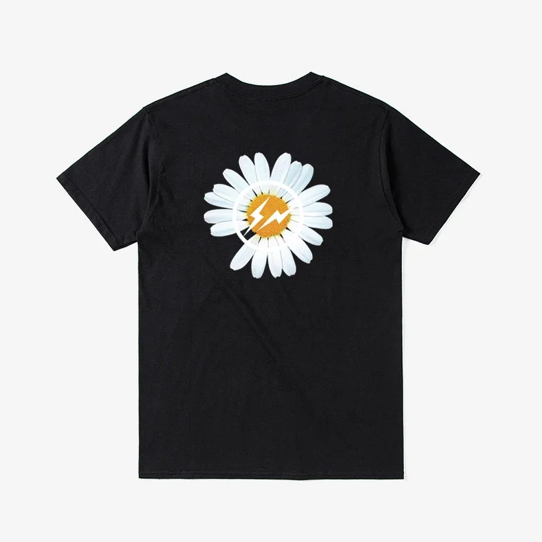 Hoge Kwaliteit Chrysant Patroon Print T-Shirt Mannen T-Shirt Gd Bliksem Fujiwara Hiroshima Patroon T-Shirt Top 2024 Nieuwe