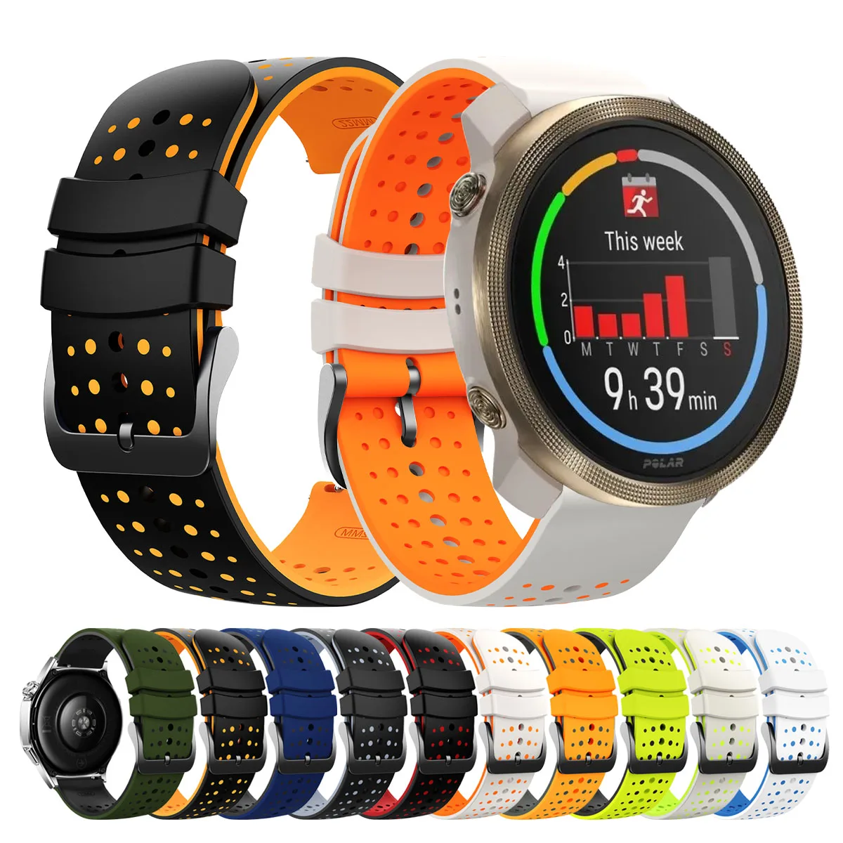 Silicone Sports Wristband Bracelet - 22mm Watch Strap Accessory