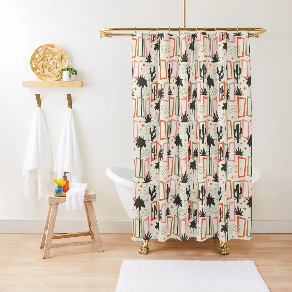 

Palm Springs Mod - Mid-century Modern Pattern Shower Curtain Modern Showers For Bathroom In The Bathroom Curtain