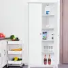 Wooden Kitchen Pantry Cabinet Storage Cupboard with 5 Adjustable Shelves White 4