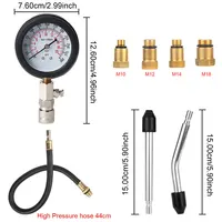 Professional Pressure Gauge Gasoline Engine Compression Meter Automotive Cylinder Tester Kit with M10 M12 M14 M18 Adapter 6