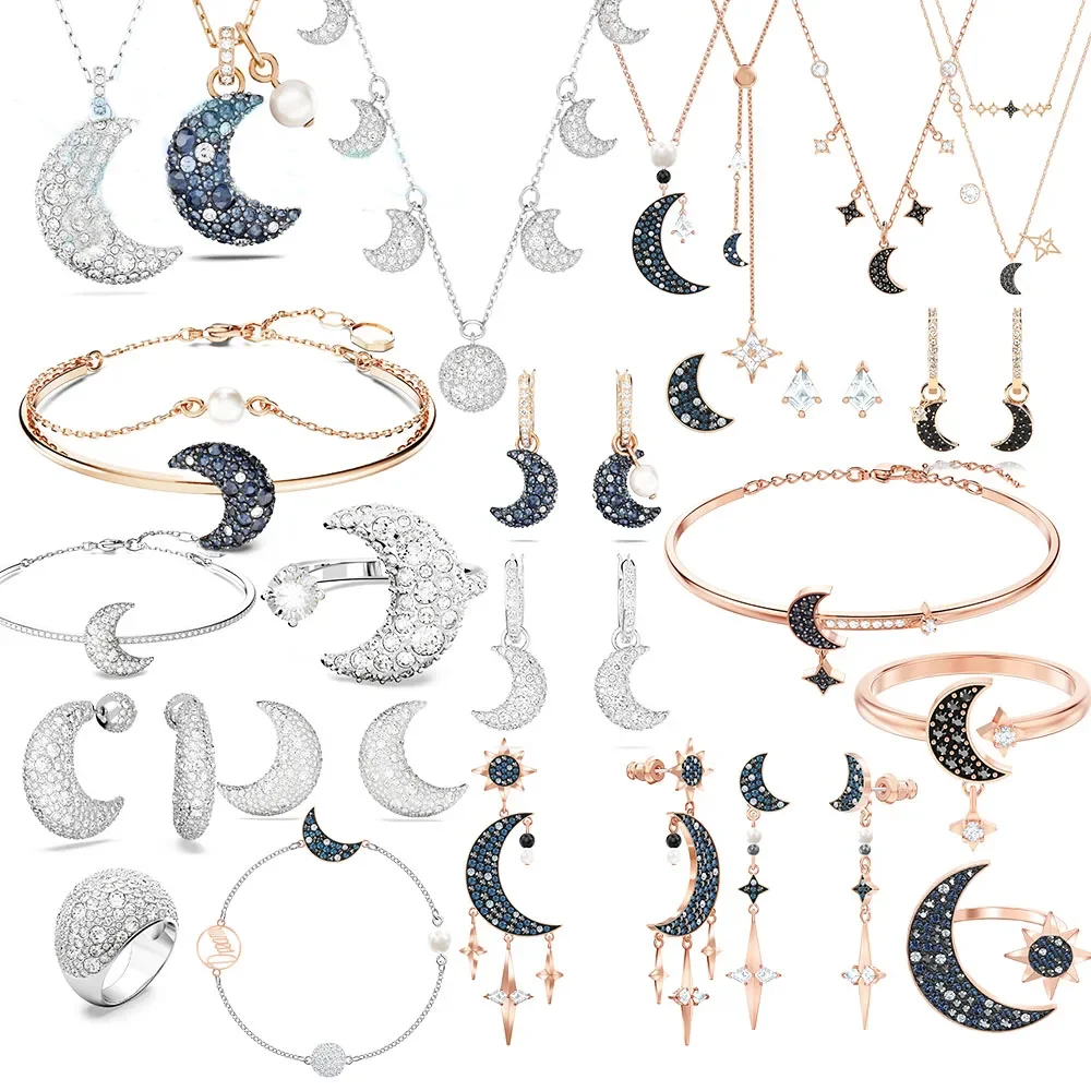 

Trend Women Fashion Moon Jewelry Luna Moon Goddess Necklace Earrings Set Women Party Jewelry Gifts for Women