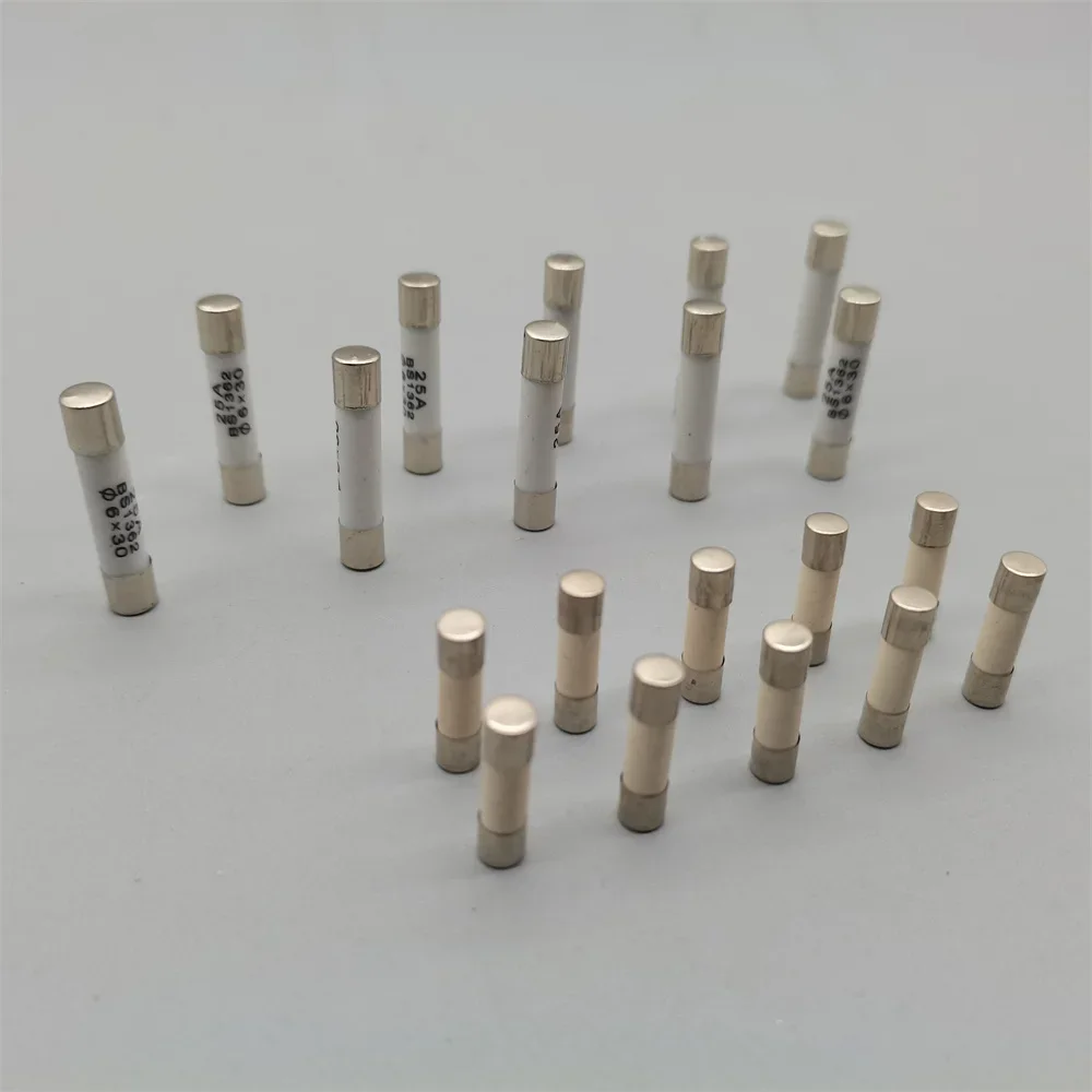 Fusibles de tubo de soplado rápido, 5x20mm, 6x30mm, 5x20, 6x30mm, 250V, 0,5, 1, 2, 3, 4, 5, 6, 8, 10, 15, 20, 25, 30 A, 10 unidades por lote fusible