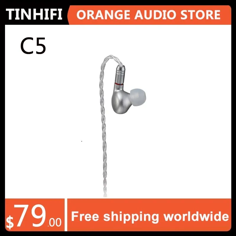 

TINHIFI C5 HiFi Audiophile IEM Customized Balanced Armature Driver Earphone In Ear Monitor 0.78mm 2Pin CNC Aluminum Material