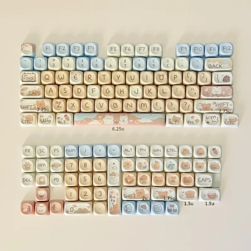 Kawaii Keys Milk Tea Bear Mao Profile Keycaps (131 Keys)